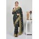 Dark Grey Party Wear Indian Designer Saree