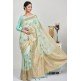 Mint Linen Heavy Embellished Wedding Saree