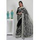 Black & White Embroidered Evening Saree