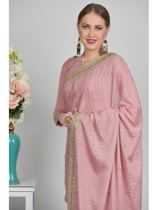 Dusty Pink Ethnic Saree