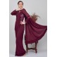 Dark Maroon Pakistani Designer Evening Wear Saree