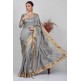 Grey Stitched Blouse Party Saree