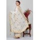 Cream Indian Designer Party Wear Saree