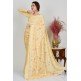 Lemon Yellow Embroidered Festive Summer Saree