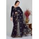 Midnight Blue Shimmering Evening Saree