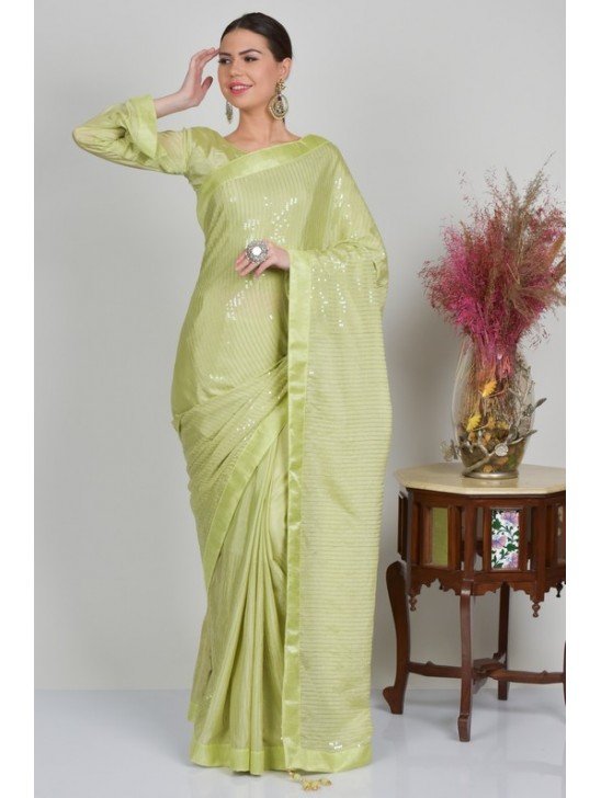 Mint Designer Party Wear Saree