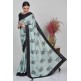 Black & Mint Printed Summer Saree