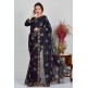 Midnight Blue Shimmering Evening Saree