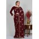 Maroon Trendy Party Wear Saree