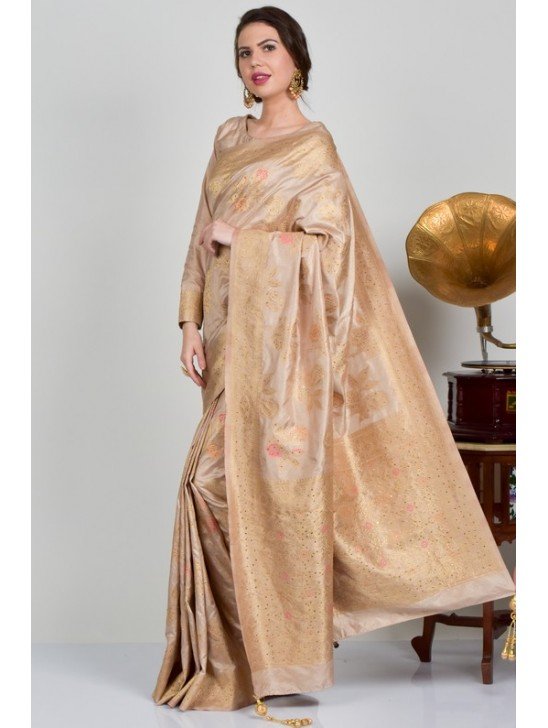 Golden Wedding Wear Banarasi Saree