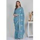 Sky Blue Ethnic Indian Silk Saree