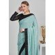 Mint & Black Plain Sophisticated Saree