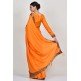 Orange Silk Indian Party Saree