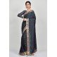 Dark Grey Printed Formal Indian Saree