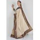 Beige Brocade Border Party Wear Saree