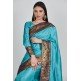 Ferozi Silk Casual Indian Brocade Border Saree