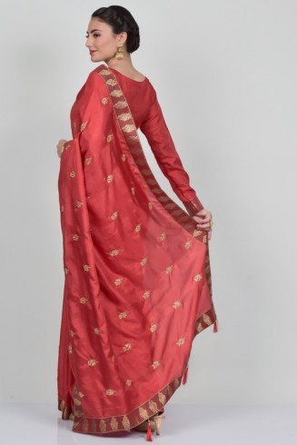 Red Festive Indian Saree