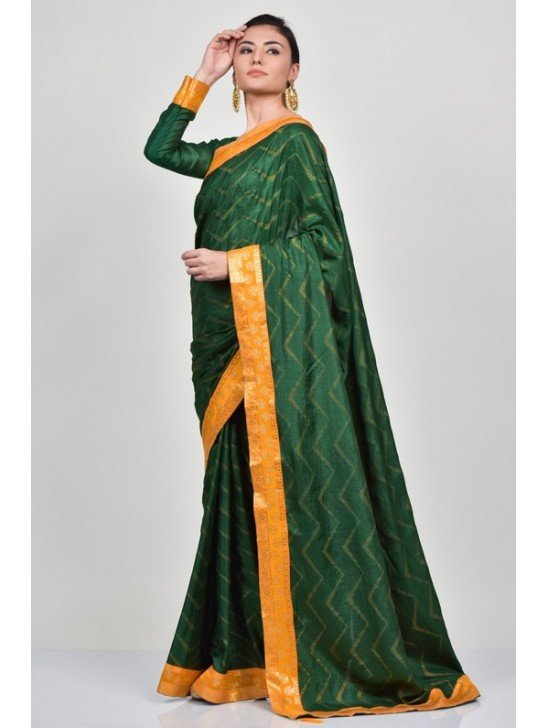 Green & Yellow Indian Mehndi Mayoun Saree