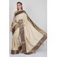 Beige Brocade Border Party Wear Saree