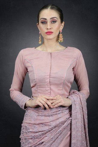 Rose Pink Heavy Designer Saree