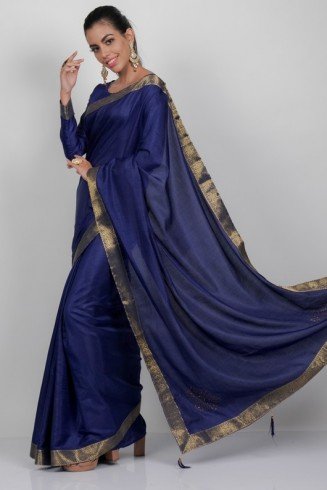 Royal Blue Casual Indian Saree