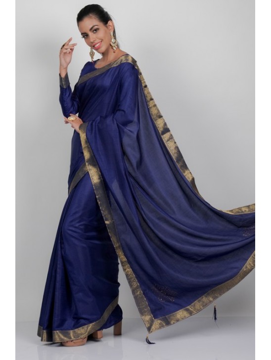 Royal Blue Casual Indian Saree