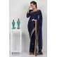 Navy Blue Indian Embellished Party Saree