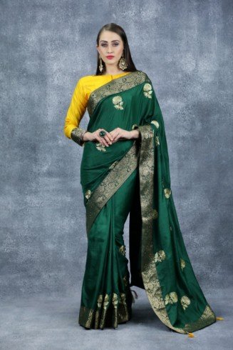 Green & Yellow Indian Ethnic Wedding Saree