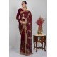 Maroon Designer Embroidered Jaal Stylish Wedding Saree