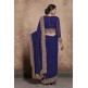 ZACS-603 NAVY BLUE THREAD WORK AND DIAMANTE EMBROIDERED INDIAN TRADITIONAL SAREE