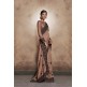 ZACS-602 BROWN LACE BORDER WEDDING WEAR READY MADE INDIAN SAREE