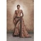 ZACS-602 BROWN LACE BORDER WEDDING WEAR READY MADE INDIAN SAREE