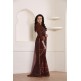 ZACS-600 BROWN DESIGNER READY MADE PARTY WEAR INDIAN SAREE