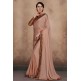 ZACS-605 BEIGE BEAUTIFUL BROCADE BLOUSE INDIAN PARTY WEAR SAREE