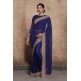 ZACS-603 NAVY BLUE THREAD WORK AND DIAMANTE EMBROIDERED INDIAN TRADITIONAL SAREE