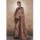 ZACS-602 BROWN LACE BORDER WEDDING WEAR READY MADE INDIAN SAREE