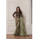 ZACS-611 OLIVE GREEN MEHDNI WEAR READY MADE SAREE