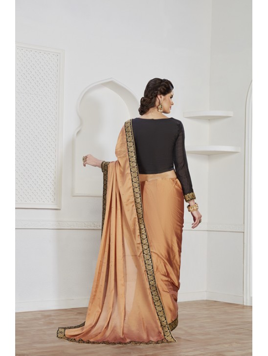 ZACS-607 COPPER SIMPLY ELEGANT PARTY WEAR READY MADE TRADITIONAL INDIAN SAREE