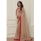 STUNNING NUDE SHADE SHIMMER BEIGE READY MADE SAREE