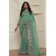 STUNNING SEA GREEN GEORGETTE PAKISTANI CASUAL WEAR SAREE