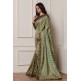 ZACS-611 OLIVE GREEN MEHDNI WEAR READY MADE SAREE