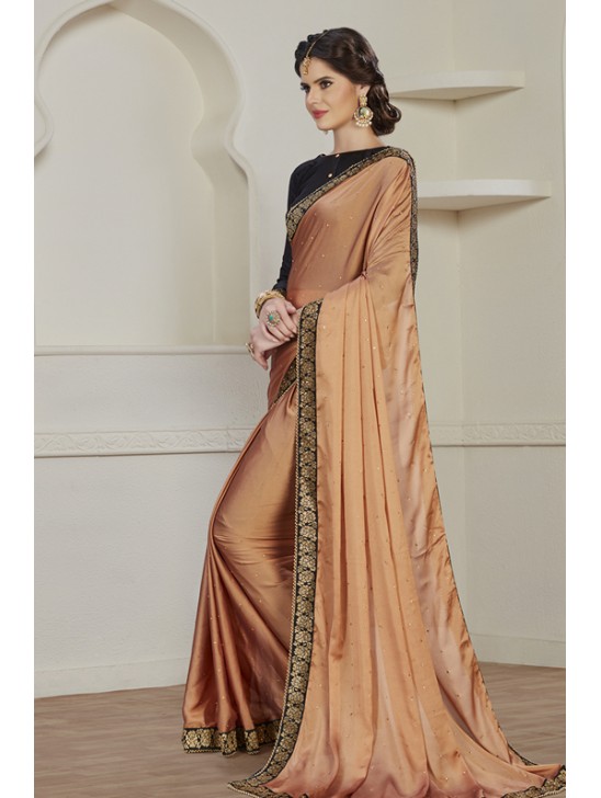 ZACS-607 COPPER SIMPLY ELEGANT PARTY WEAR READY MADE TRADITIONAL INDIAN SAREE