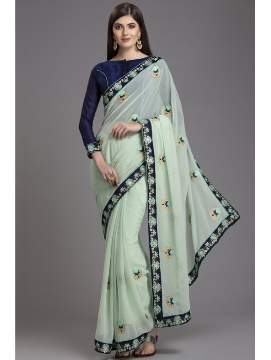 ZACS-859 INDIAN PARTY WEAR DESIGNER READYMADE SAREE