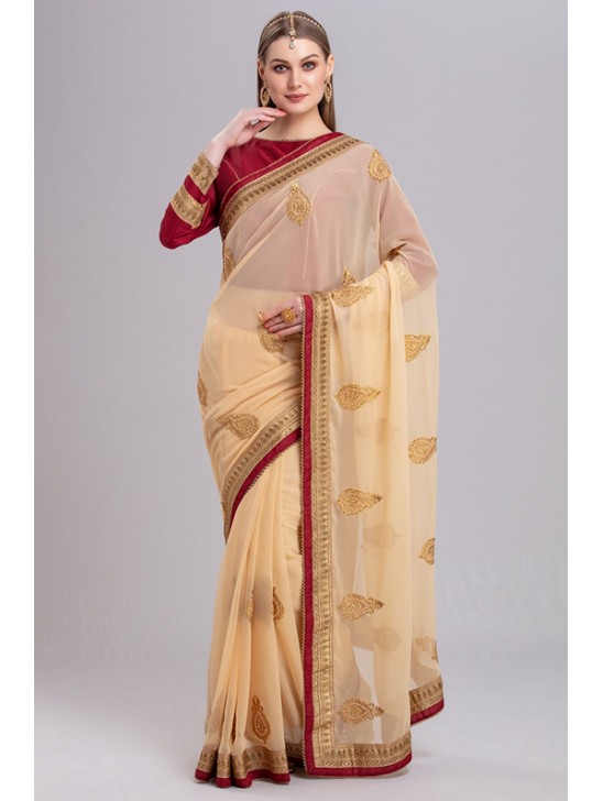 ZACS-859 INDIAN PARTY WEAR DESIGNER READYMADE SAREE