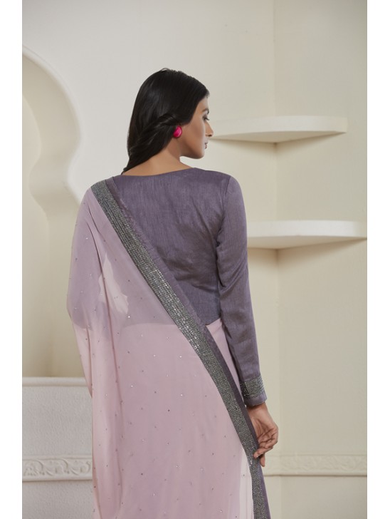 ZACS-616 LILAC DESIGNER READY MADE PARTY WEAR INDIAN SAREE