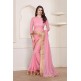 ZACS-617 STUNNING PINK GEORGETTE WITH AN AMAZING ZARI BORDER READY MADE SAREE