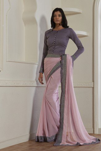 ZACS-616 LILAC DESIGNER READY MADE PARTY WEAR INDIAN SAREE