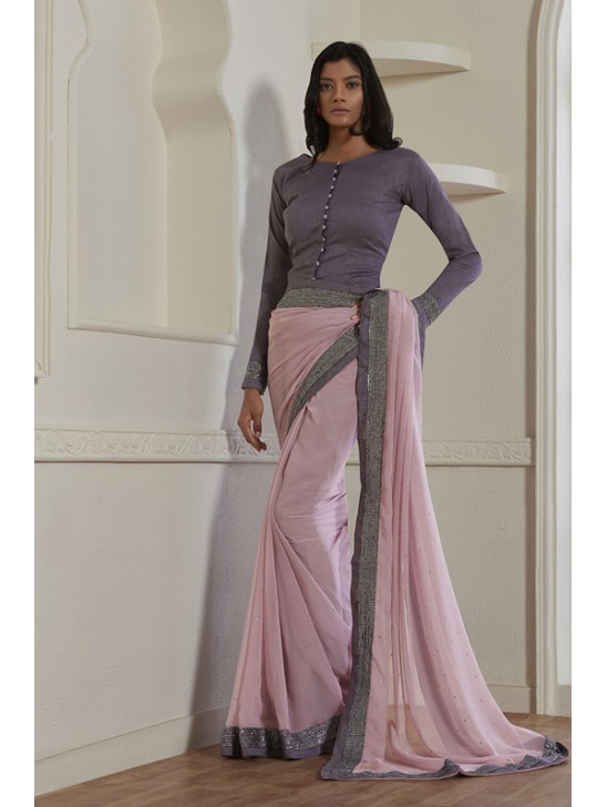 ZACS-616 LILAC DESIGNER READY MADE PARTY WEAR INDIAN SAREE