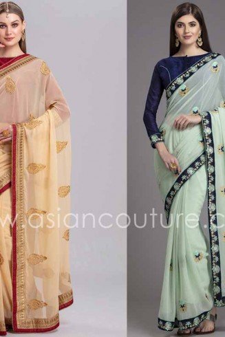 ZACS-859 INDIAN PARTY WEAR DESIGNER READYMADE SAREE