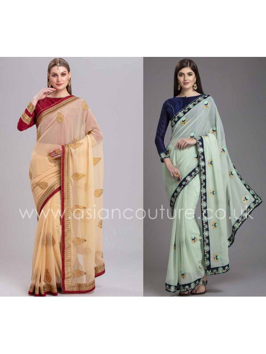 ZACS-859 INDIAN PARTY WEAR DESIGNER READYMADE SAREE